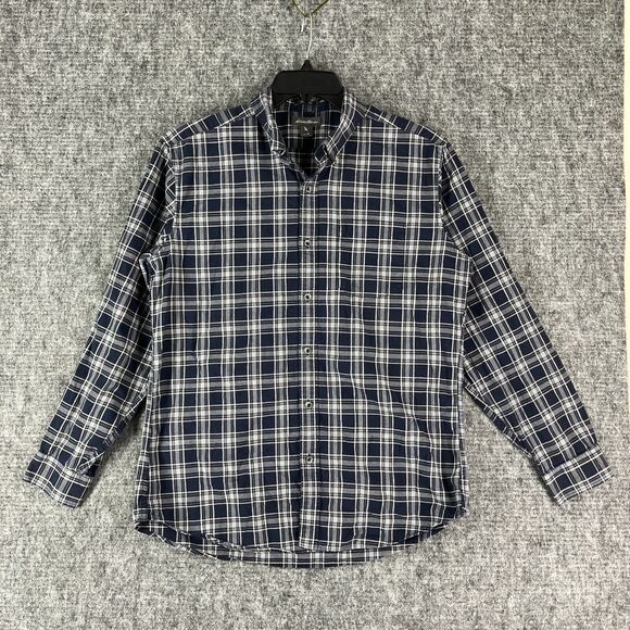 Eddie Bauer Shirt Mens Medium Plaid Relaxed Fit Career Everyday Button-Down Top - Picture 1 of 12